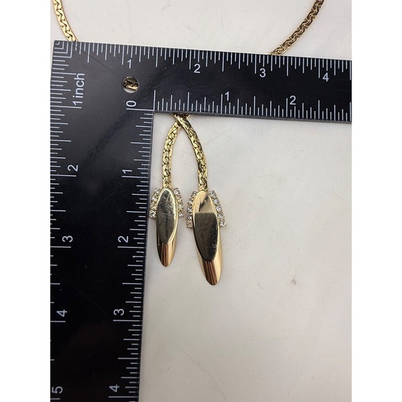 Vintage Park Lane Necklace Earring Set Clip Ons Gold Tone Rhinestone 17" - Picture 3 of 11